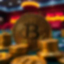 A digital representation of Bitcoin in the context of gambling.