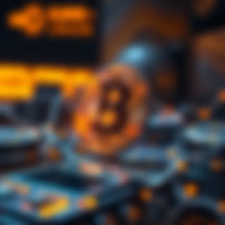 Futuristic blockchain technology graphic