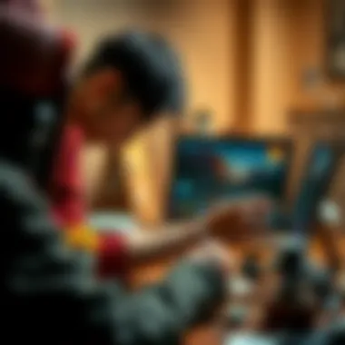 Artist Crafting Digital Artwork for NFT An artist creating a digital artwork for NFT sale